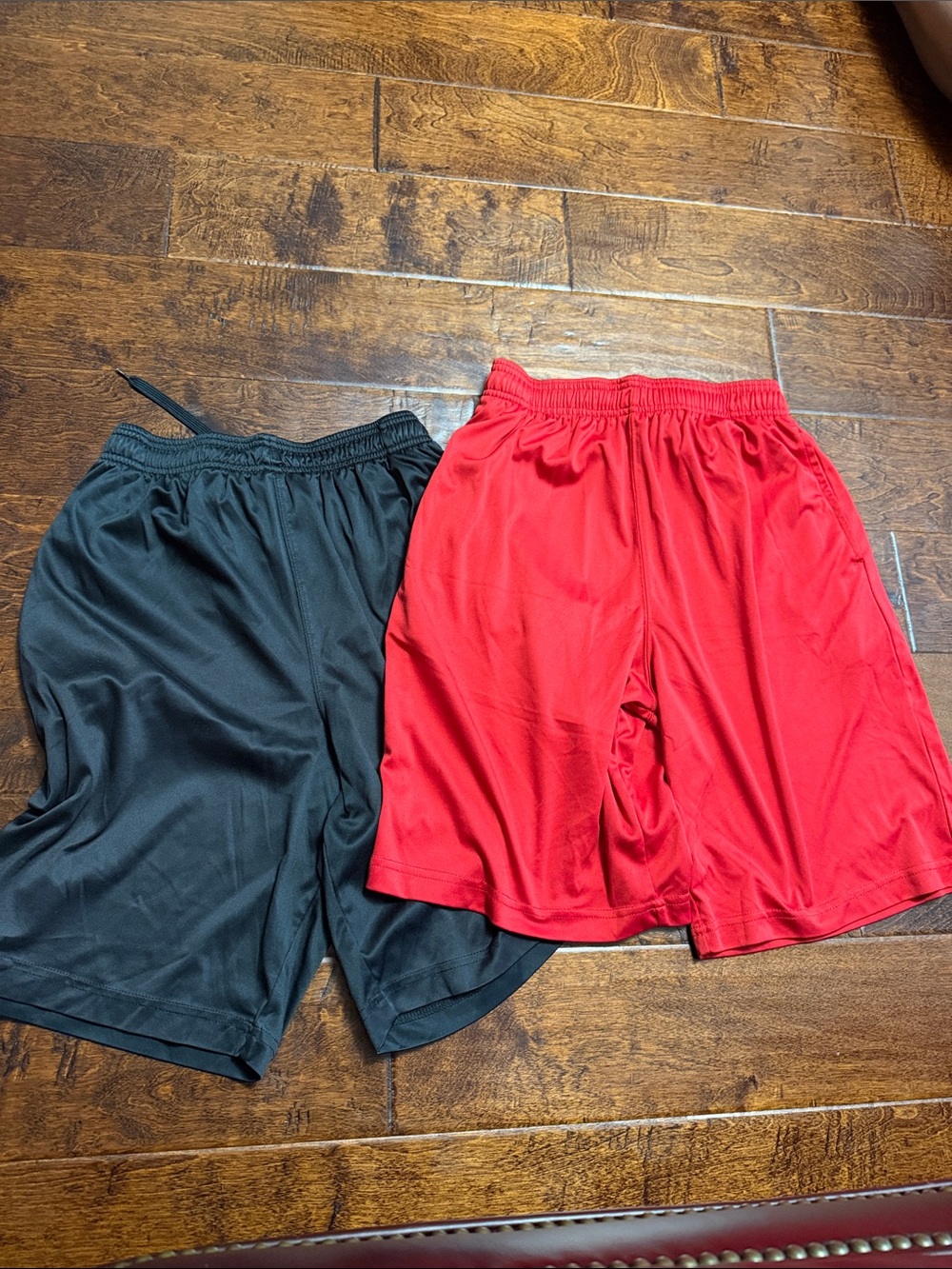 Kids Athletic Shorts Pair - Red & Black